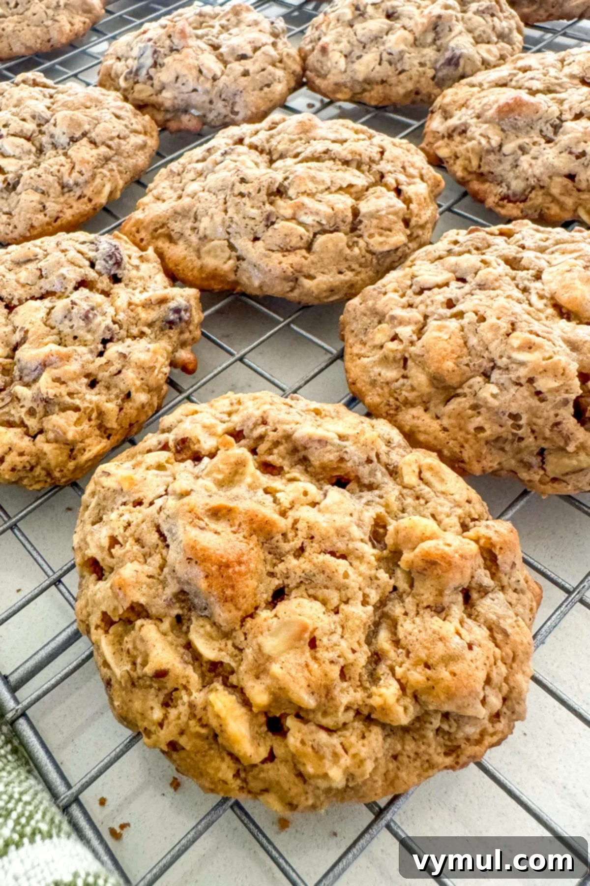 Oregon trail mix cookies on cooling rack