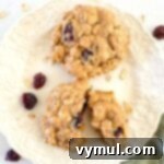 trail mix cookies on white plate