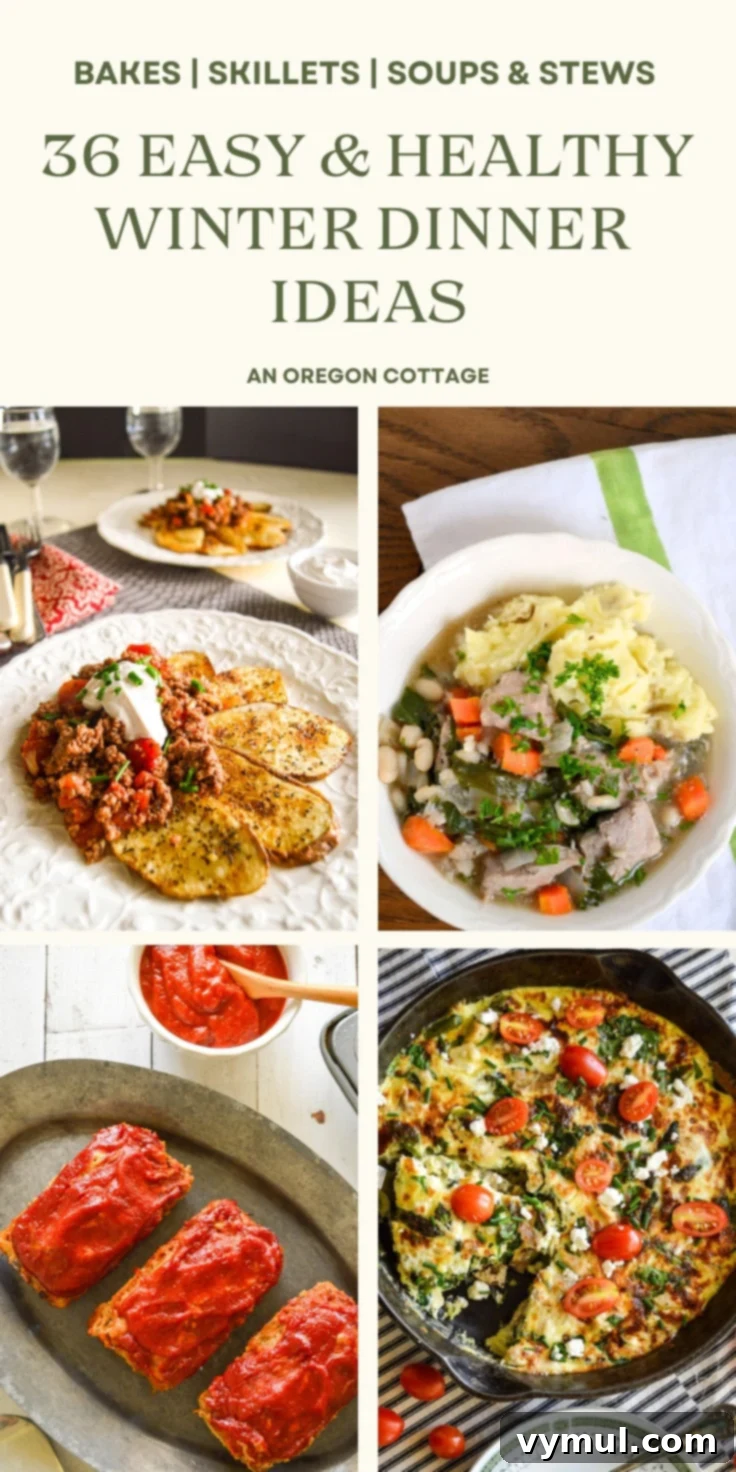 winter dinner ideas Pinterest image