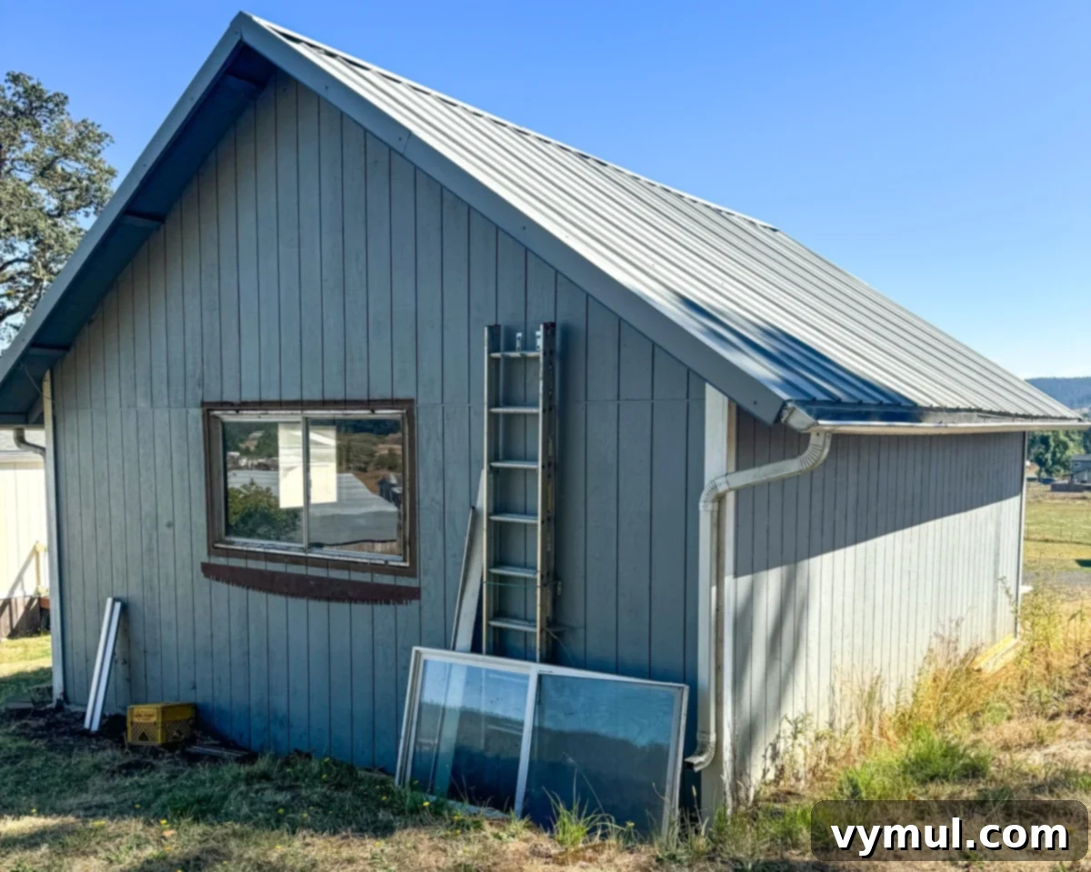 Effortless Barn Exterior Update 8 back of small barn before