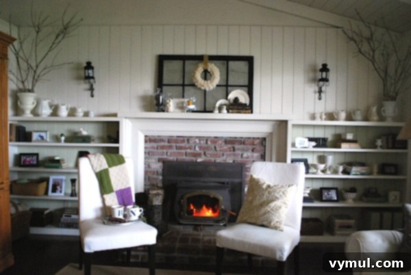 Serene Winter Home Decor 6 Winter Cottage Fireplace