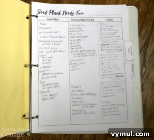 Kış Bahçeciliği: Tohum Düzeni ve Kolay Saklama Yöntemleri 3 Garden notebook showing organized seed order and planting plans