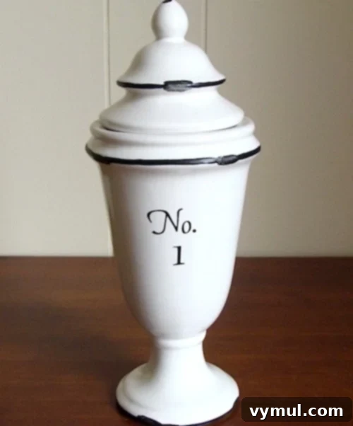 Thrift Store Apothecary Jar Revival 2 Stunning transformed apothecary jar looking like vintage enamelware