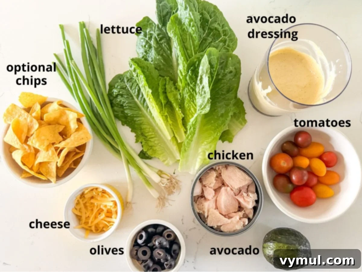 15-Minute Fiesta: Creamy Avocado Salad with Zesty Avocado Dressing 3 avocado salad ingredients