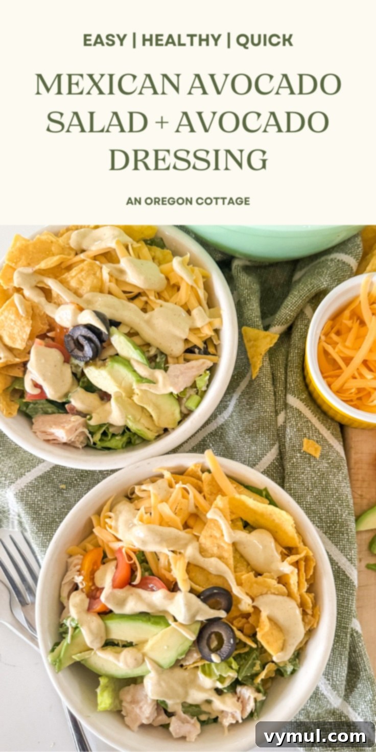 15-Minute Fiesta: Creamy Avocado Salad with Zesty Avocado Dressing 9 avocado salad Pinterest pin