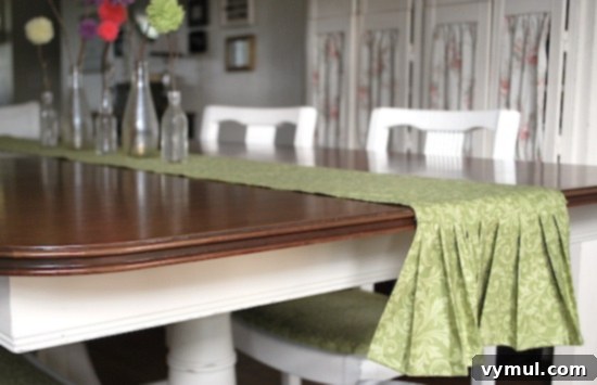 Easy and Adorable Pom Pom Flowers for Spring 5 Dining table with a custom runner and pom-pom flower centerpiece