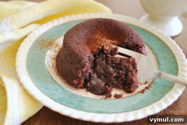 Chocolate Lava Cake with fork