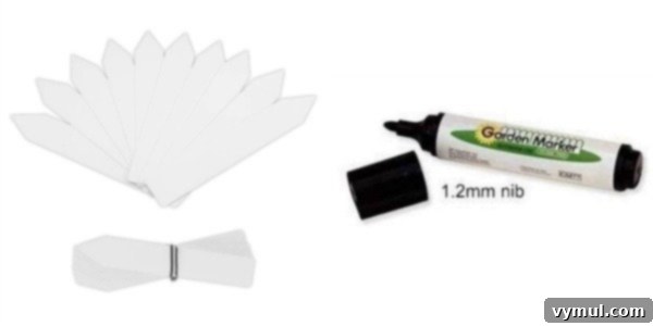 14 Key Tools for Garden Success 8 plastic garden tags and garden marker pen