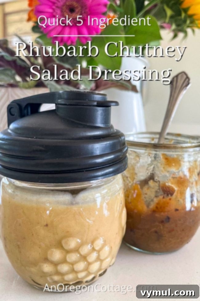 Quick and easy homemade rhubarb chutney salad dressing