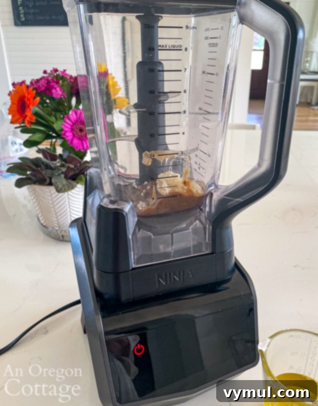 Chutney dressing ingredients in a blender