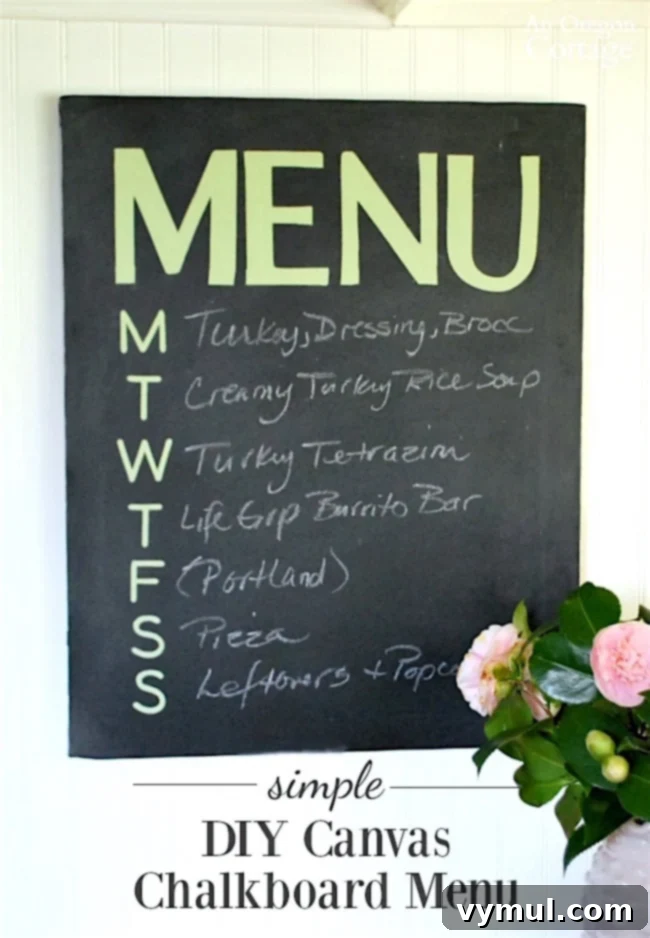Create Your Own Charming Chalkboard Canvas Menu 2 Simple and easy DIY Canvas Chalkboard Menu