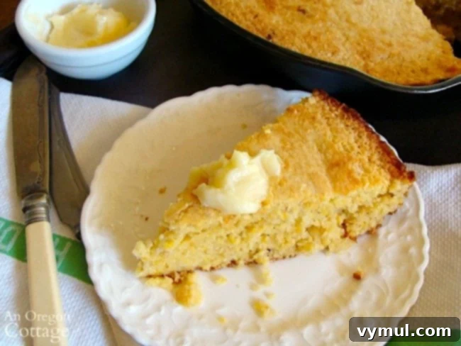 Rich Cornbread with melting butter