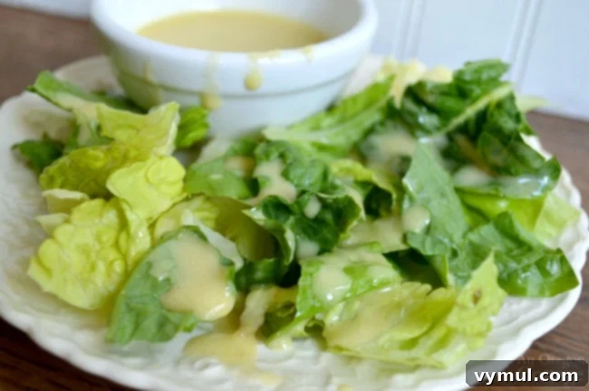 Ditch the Bottle: Fresh & Flavorful Dressings 6 Fresh garden salad topped with a generous drizzle of golden Homemade Honey Mustard Dressing.