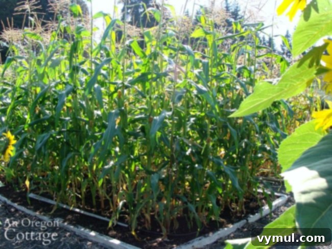 Full grown weed free corn bed