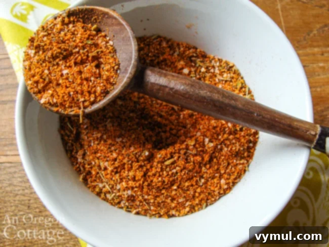 Tex-Mex Spice Blend 4 Tex-Mex Spice Rub displayed on a wooden spoon