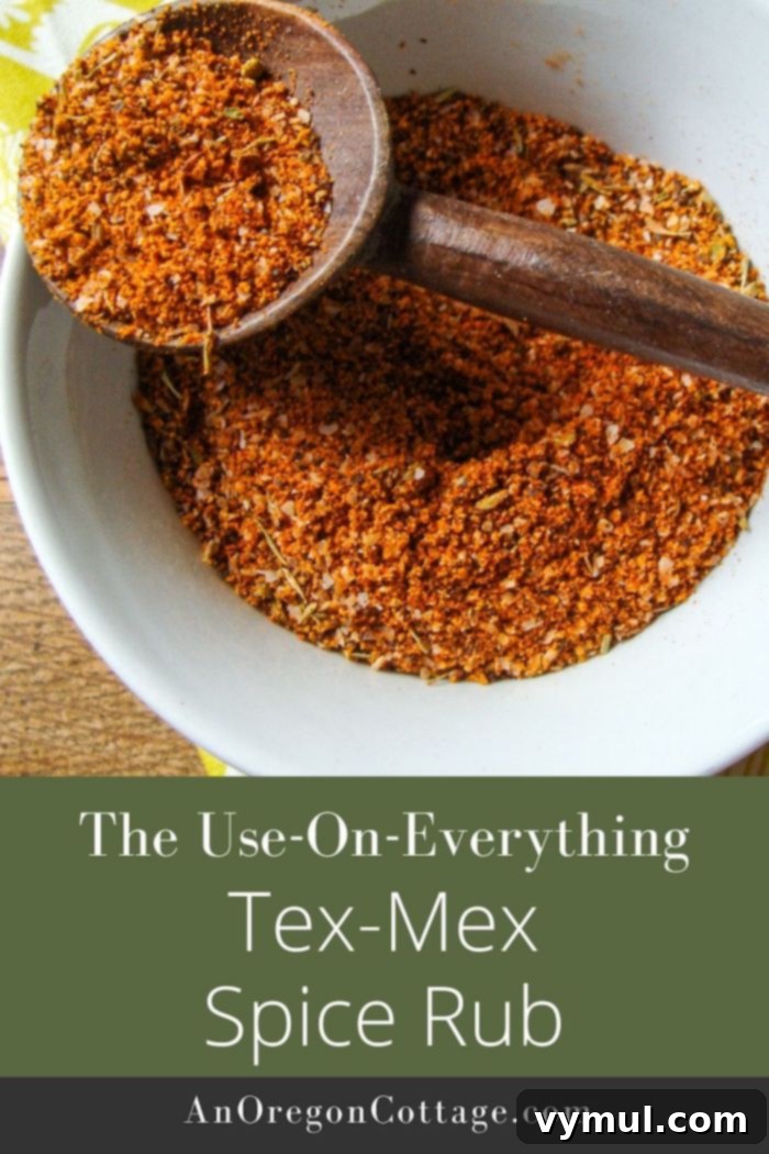 Tex-Mex Spice Blend 7 Best Tex-Mex spice rub in a jar with a spoon, ready to use