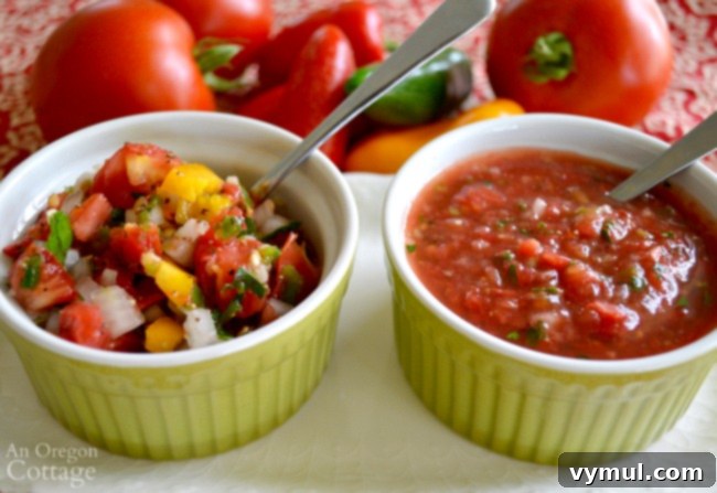 Garden Fresh Salsa: Pico de Gallo and Salsa Cruda