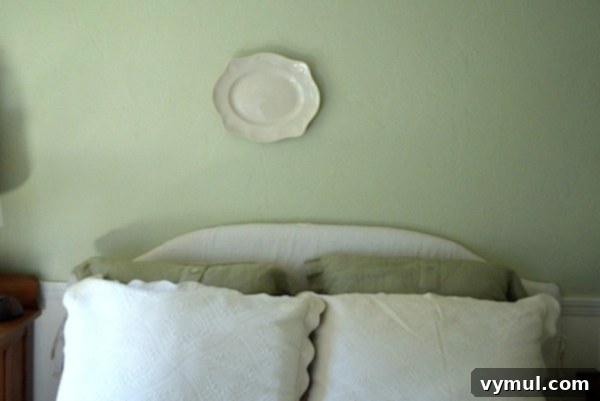 Plate Perfection: Designing a Dynamic Wall Display 6 Single plate on wall - An Oregon Cottage