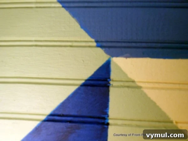 Barn quilt lines close-up