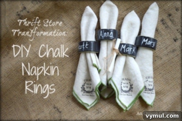 DIY Chalkboard Napkin Rings from Thrifted Treasures 2 DIY Chalkboard Napkin Rings from Thrift Store Finds Make a Great Gift! An Oregon Cottage