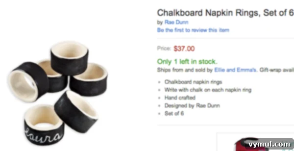 DIY Chalkboard Napkin Rings from Thrifted Treasures 3 Amazon napkin rings