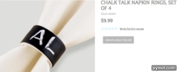 DIY Chalkboard Napkin Rings from Thrifted Treasures 4 World Mkt napkin rings