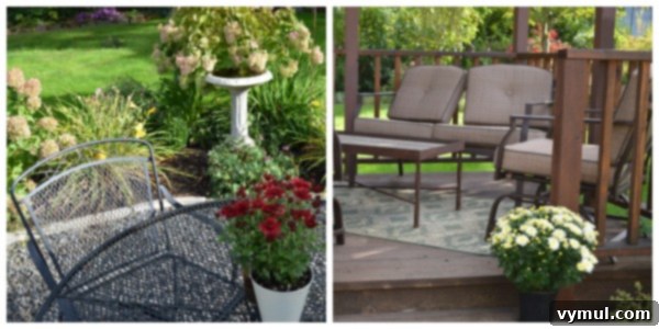 Earthy Elegance: Pink, Green & White Autumn Porch 7 Backyard Fall Mums - An Oregon Cottage
