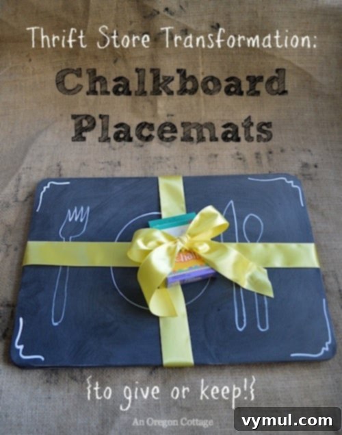 DIY Chalkboard Placemats from Thrift Store Treasures 2 Thrift Store Transformation: DIY Chalkboard Placemats Made from Cork