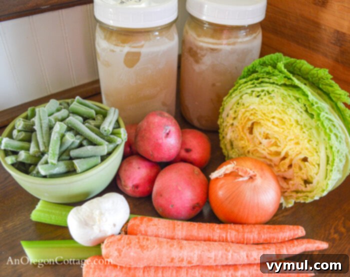 Revitalizing Chicken Vegetable Bone Broth Soup 4 chicken-veggie soup ingredients
