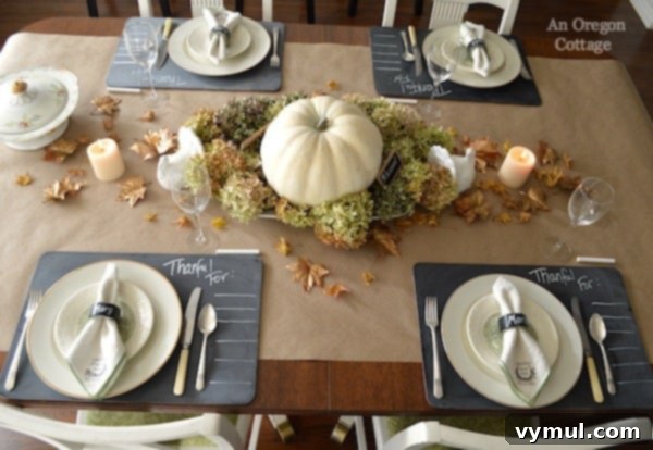 Rustic Glam: Gold and Chalkboard Thanksgiving Tables 5 Chalkboard & Gold Thanksgiving Tablescape- An Oregon Cottage