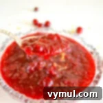 Best Homemade Cranberry Sauce Sweetened with Maple Syrup 6 cranberry sauce on spoon